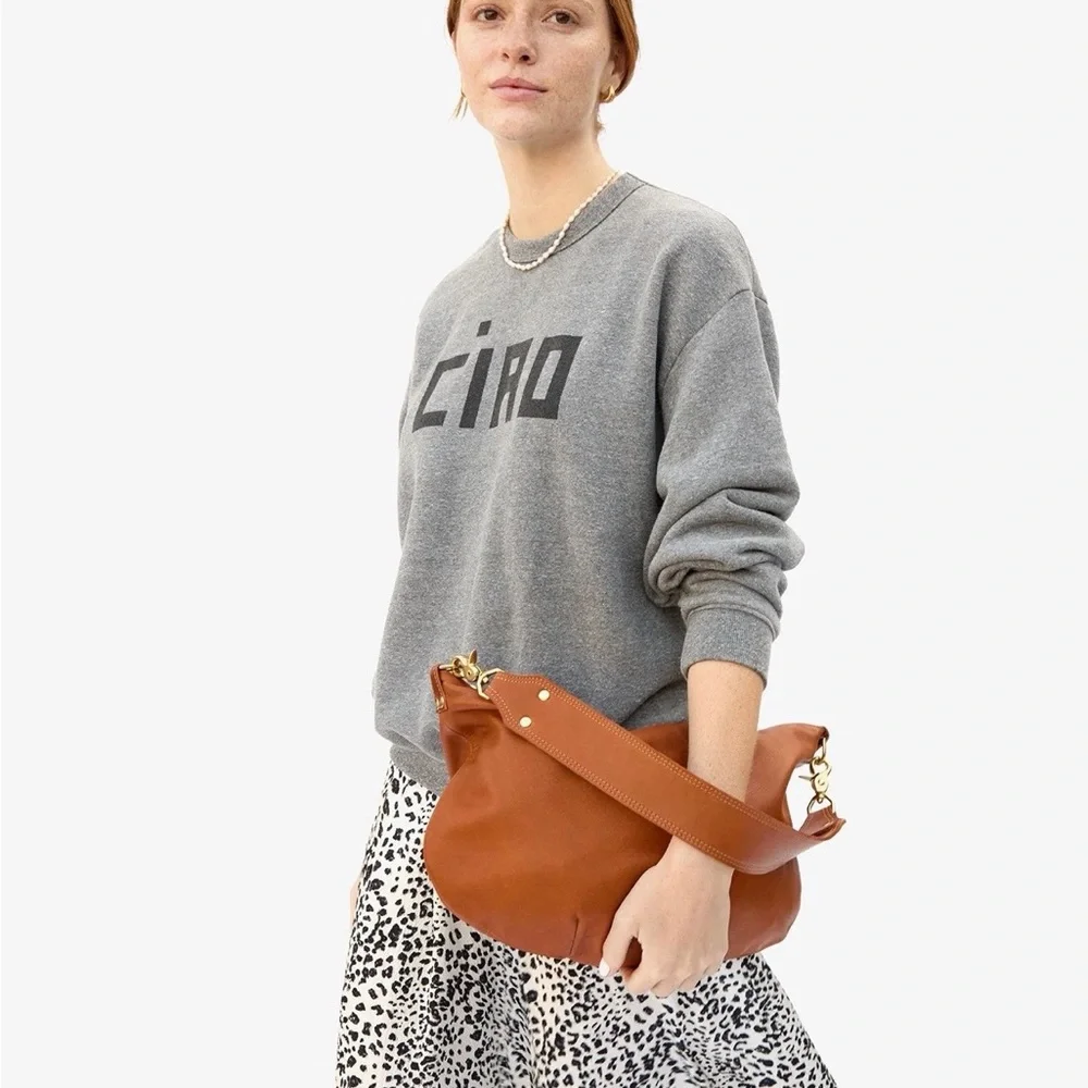Clare V. Chic Tan Leather Hobo Bag-Moyen Messenger Bag - Picture 2 of 10